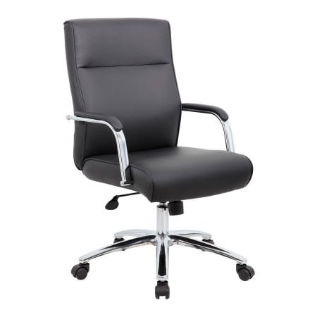 Boss Office Products Boss Modern Executive Vinyl Conference Chair - Black B696C-BK